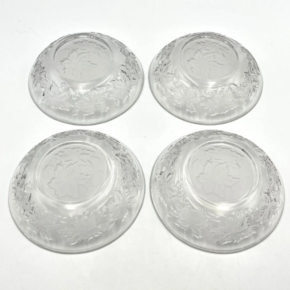 Vintage 1980s Princess House Fantasia Crystal Set Of 4 Dessert Fruit Bowls